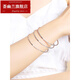 Huiyoulan platinum bracelet women's pt950 platinum bracelet fashion three lives three generations platinum bracelet semi-solid bracelet bracelet Chinese Valentine's Day gift Christmas gift 5.28-5.3g 50mm sold individually