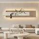 Sofa background wall hanging painting 2024 new style without punching living room decorative paintings sandstone paintings are wavy to the sky. 13958 ordinary style does not luminous + simulated green plants. Simulation green plants are randomly given. Please receive the real