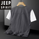 JEEP SPIRIT[无领]夏季男士马甲休闲多口袋轻薄款背心速干工装钓鱼背心坎肩装 灰色 XL 135-155斤