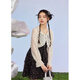 Zihan (ZIHAN) Zihan floral suspender skirt suit for women summer French sweet long-sleeved shawl dress two-piece set black bottom print XL