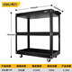Deli tool trolley 3-layer multi-functional repair shop mobile parts rack with universal wheels DL433023