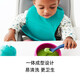 OXO Silicone Spoon Children's Eating Baby Learning to Eat Training Spoon Complementary Food Short Handle Small Soft Spoon Tableware Two Pack Navy Blue