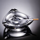 Creative European modern thickened crystal glass large ashtray fashionable personality living room office ashtray ornaments ship-shaped amber 11*19.5cm