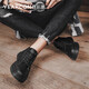 Yierkan men's shoes casual leather shoes men's British soft sole shoes outdoor work shoes men E53101136 black 42