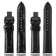 Angepasst an Armani Black Warrior AR60007 60008 60012 1509 11242 Herren-Leder-Uhren-Bambus-Gelenkmuster Schwarz-Rose Gold Pin 22mm
