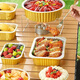 Meichu (Maxcook) Boîte à papier d'aluminium jetable Air Fryer Boîte de papier d'aluminium Boîte en aluminium Boîte de boulangerie Camping Blaking Bargard Disposable Pilde à pâtisserie en papier d'aluminium Bol Boîte d'étain carré 1050 ml 10 pièces MCPJ6606
