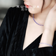 Ruohua (Ruohua) Ziyun 2-3,5 mm Plain Tanzanite Perle de plaque Collier Perle Young Women's 18K Gold Clamboy Chain Gift Tanzanite Collier [45 cm]