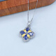 Yinli a new spring S925 silver-plated two-color inlaid tanzanite pendant for women without chain