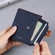 
WILLIAMPOLO Paul anti-theft wallet men's short canvas card bag driver's license multi-function love Father's Day gift for dad blue-14 card position [removable card clip]
