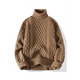 
FANQI thick thread hand knitted sweater jacket turtleneck men's winter thickened base sweater teenager 7157 khaki [regular] L [recommended 110-130 Jin [Jin equals 0.5 kg]]