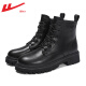Pull-back Martin boots men's boots high-top winter couple leather boots casual trendy retro work boots men's black (men's style) 41