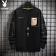 Playboy (Playboy) Logo Sweat-shirt masculin 2023 automne nouveau rond cou top t-shirt lâche à manches longues pour hommes C-3526HH1105 Gray XL