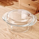 Genasi double-eared transparent heat-resistant glass bowl large microwave-friendly bowl with lid soup bowl noodle bowl salad bowl tableware 1.5L