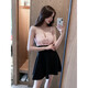 Yi Jingxuan (Yijingxuan) Clube de nuit pour femmes robe à suspension backless de femme couvrant le ventre et la rendant mince un bar à jupe de travail de la boîte de nuit B3892 Bleu (avec des tampons de poitrine) UNE SULLE 3XL