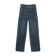 Jeans Jiguanmei pour femmes rétro-blancs rétro pour les femmes en vrac de pantalon à jambières droites de printemps et d'automne pour vous faire paraître mince 679 Jeans à lames larges bleues et gris adaptées à 80-95 Jin [Jin est égal à 0,5 kg]