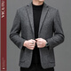 Weikeduo easy care and no pilling double-sided woolen coat men's autumn and winter business casual suit collar thickened coat short gray brown thickened wool warmer L weight 128-145Jin Jin equals 0.5 kg