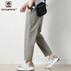 Aemape Summer Thin Casual Starns для мужчин модный бренд свободные прямые брюки для мужчин 2025 летние прохладные спортивные брюки для мужчин J9904 Khaki Grey m