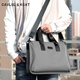 CavlslKcat canvas briefcase men's handbag casual business office computer bag large capacity business trip shoulder crossbody backpack black large bag 15.6 inches 39*11*29cm