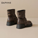 Daphne Short Boots Women's Spring and Autumn Martin Boots Women's 2024 New Maillard Boots Women's Thick Solemn Versatile Brown Pants Boots