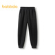 Balabala children's clothing children's pants boys and girls trousers autumn and winter sports versatile casual pants fashion sweatpants leggings trendy winter black - plus velvet to keep warm 130