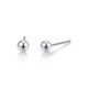 Mengjinyuan platinum earrings for women, PT950 glossy small round beads, platinum earrings, mini ear sticks, gift for girlfriend and friends, about 0.8g