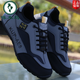 Woodpecker Herrenschuhe 2025 Herumn Casual Sports Schuhe Leder wasserdichte Reiseschuhe Weiche Sohle Nicht-Roll-Laufschuhe Daddys trendige Schuhe Grauschwarz H-882 (Single Shoes) 42