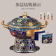 Chui Laoye cloisonne copper hot pot old Beijing single copper hot pot small hot pot pot one person one pot alcohol stove copper pot hot pot blue * blooming flowers * brass 1-2 people 20cm