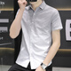 Romon Ice Silk Camisa de manga corta Hombres de estilo de verano Camisa informal Men Medias de collar de mangas Versátiles Versátiles 844 Verde XL
