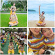 Bubble orange casual parent-child wear, family wear, short-sleeved T-shirt striped suit, mother, daughter, father and son, stylish family portrait of three or four, yellow striped suit/top + pants, baby boy size 90 (recommended height 75-85cm)