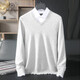 
Pash Men's Cashmere Sweater 100% Cashmere V-neck Basic Inner Layer Casual Knitted Base Sweater TRC1202 Medium Gray 2XL