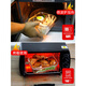 Japanese office workers' glass lunch box insulation can be used for microwave heating, special bowl with rice separation [three-piece set] Fresh green plus high three-year partition length 1050