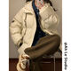 AEMAPE retro winter cotton jacket for men and women bear jacquard splicing hooded jacket trendy brand thick warm boy jacket winter M6636 gray (three-bar cotton jacket) M [Recommended: 90-110Jin [Jin equals about 0.5 kg]]
