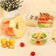
Cilock (cilock) small yellow duck glass lunch box microwave heating special bowl office worker brings lunch box fruit bento box freshness box three partitions 1050ml + round 450ml + bag + tableware