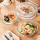 Genasi double-eared transparent heat-resistant glass bowl large microwave-friendly bowl with lid soup bowl noodle bowl salad bowl tableware 1.5L