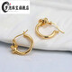 Mengpao 18K gold simple plain hoop earrings for women, unique knotted small ear hoops, niche design, k gold ear buckles, new trendy earrings, weighing about 1.07g