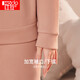 Red bean thermal underwear for women with wool plus velvet thickened antibacterial and wearable middle-high collar middle-aged and elderly cold-proof set