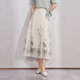 
Pink blue wardrobe 2024 summer new style new Chinese style bamboo photocopy horse face skirt women's tulle skirt 5A2Q690 Vanilla apricot L
