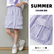 
Pitt Pitt Girls Sports Shorts Summer 2025 New Children's Cropped Pants Thin Summer Mid-Pants Girls' Children's Labor Pants 9922 White (Cotton) + 18442 Purple (Cotton) 150 cm