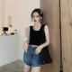 【百搭小背心】吊带背心女百搭短款露脐运动外穿内搭打底小背心女 两件装：【黑色+白色】 大均码【100-135斤】