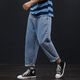 Los jeans masculinos de gran tamaño usados por el hombre gordo Ruibanglai Fatty Men's Jeans para los jeans extra grandes de otoño para hombres con corbatas grises y sueltas de 9902 corbatas 28 adecuadas para 90-100 Jin [Jin equivale a 0.5 kg]