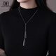 DAISY DREAM versatile geometric decorative necklace women's long slim sweater chain 2025 new simple high-end clavicle chain accessories 65cm total length silver geometric triangle necklace