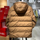 Adidas Down Jacket Men's 2024 Autumn and Winter New Sportswear Fashionable Warm Caplaed Men's Casual Chaqueta Jv6189 Desert Brown S