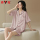 Yalu Bingsi Pyjamas für Frauen im Sommer dünne Strickjacke Shorts Shorts Sommer großer Freizeit-Frauen-Kleidungsanzug 09M16804 m [Vorgeschlagen 90-110jin [Jin ist 0,5 kg]]