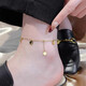 Fat Donglai quality AU750 anklet K gold 18 color gold love bell tassel female rose gold gold sense chain trend 18K gold love bell anklet 26cm