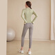 Nanmu Xiong yoga clothing suit women's sports fitness clothing yoga pants running spring and summer long-sleeved tops Pilates training quick-drying clothing cardamom green jacket M size 85-110Jin Jin equals 0.5 kg