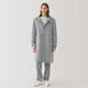 MUJI Labo Men's Cashmere Mixed Hooded Coat Woolen Coat Winter Jacket AF011A4A Light Gray M (170/92A)