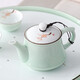 Only ancient Chaoshan Kung Fu tea set, household small set, celadon tea tray, teapot, covered bowl, teacup, ceramic tea boat, office tea sea, teapot, ceramic tea tray, 10-piece set (ordinary packaging)