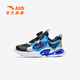 Anta-Kinder-Turnschuhe Jungenschuhe 2025 Frühlings- und Sommer-Neuerproduktknaufknopf-Gesichtslampe-Schuhe Running Schuhe [Jungen] Schwarz/Delphin Blau/Silber 9904-2 32
