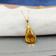 Yixiang natural amber flower drop pendant S925 silver buckle necklace simple and noble temperament women's necklace light luxury style jewelry natural flower amber (with silver plated chain)