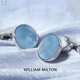 William Milton Deep Sea Blue Mother Lily Cuff Links Мужской высококачественный манжет ламп роскошной подарочная коробка серебряная мама Лили резня